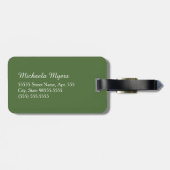 Monogrammen naam Chic Big Treetop Green Stripes Bagagelabel (Achterkant horizontaal)