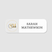 Monogrammen Naam en legant Handtekening Naamplaatje (Voorkant)