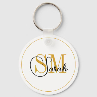 Monogrammen Naam en legant Handtekening Sleutelhanger
