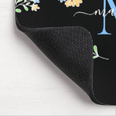 Monogrammen Naam & Initiaal Blauw Geel Muismat (Hoek)