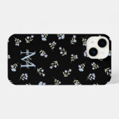 Monogrammen Naam & Initiaal Blauw Paars iPhone Hoesje (Achterkant horizontaal)