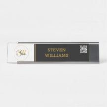 Monogrammen Naam & Moderne Handtekening / QR-code