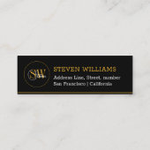 Monogrammen Naam & Moderne Handtekening / QR-code Mini Visitekaartje (Achterkant)