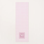 Monogrammen Naam Roze White Gingham Pattern Yogamat (Voorkant)