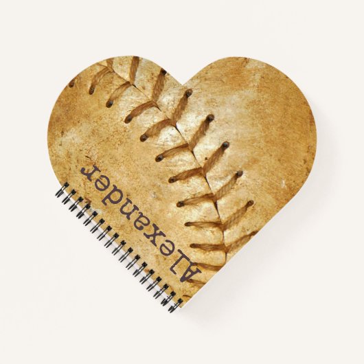 Monogrammen Naam  Sport Baseball Notitieboek (Voorkant)