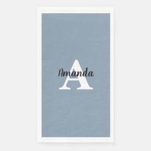 Monogrammen naam stoffig blauwe bruiloft Verjaarda Servet