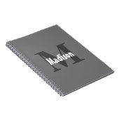 Monogrammen Naam Trouwcadeau Party Favoriet Grijs Notitieboek (Rechterzijde)