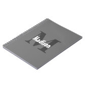 Monogrammen Naam Trouwcadeau Party Favoriet Grijs Notitieboek (Linkerzijde)