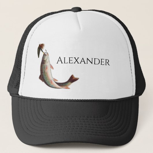 Monogrammen naam Visserij-Pet Trucker Pet (Voorkant)