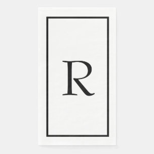 Monogrammen Naam Zwart Wit Bruiloft Vrijgezellenfe Servet