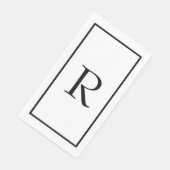 Monogrammen Naam Zwart Wit Bruiloft Vrijgezellenfe Servet (Hoek)