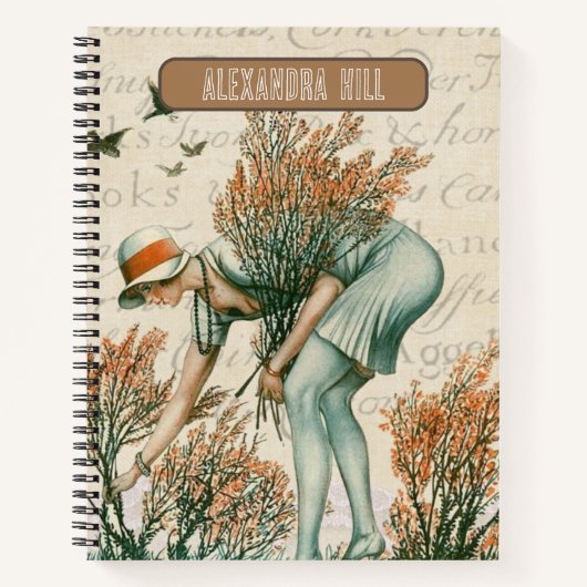   monogrammen natuur roestbruin notitieboek (Voorkant)