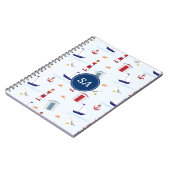 monogrammen Nautical Back to School Notitieboek (Linkerzijde)