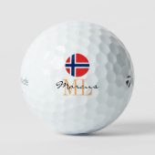 Monogrammen Noorse vlag & langoustines Golfballen (Voorkant)