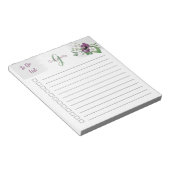 Monogrammen om een lijst van Paarse Waterverf te m Notitieblok (Schuin)