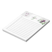 Monogrammen om een lijst van Paarse Waterverf te m Notitieblok (Linkerzijde)