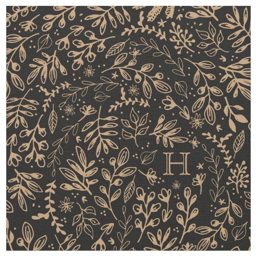 Monogrammen | Oogstbloemen Stof (Close Up)