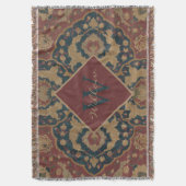  Monogrammen oost-Perzisch Rode Patroon Deken (Voorkant Verticaal)