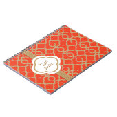 Monogrammen Oranje en Gold Moroccan Notitieboek (Linkerzijde)