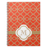 Monogrammen Oranje en Gold Moroccan Notitieboek (Voorkant)