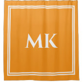 Monogrammen Oranje Geel Wit Naam Stijlvolle Decora Douchegordijn (Voorkant)