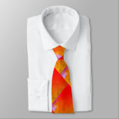 Monogrammen Oranje roze funky geometrische patrone Stropdas (Gebonden)