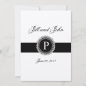 Monogrammen P Wedding Invitations Gold Fleur de Li Kaart (Voorkant)