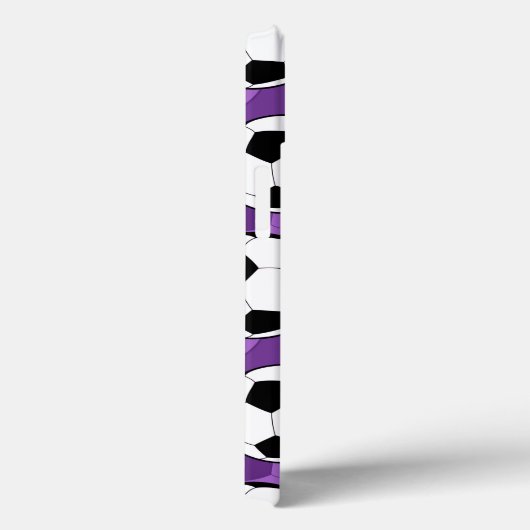 Monogrammen Paars Black Voetbal Pattern Case-Mate iPhone Case (Achterkant / Rechts)