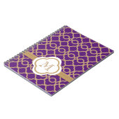 Monogrammen Paars en Gold Moroccan Notitieboek (Linkerzijde)