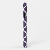 Monogrammen Paars en grijs Quatrefoil Case-Mate iPhone Case (Achterkant/rechts)