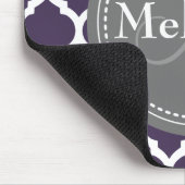 Monogrammen Paars en grijs Quatrefoil Muismat (Hoek)