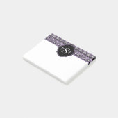 Monogrammen Paars tribaal patroon Post-it® Notes (Schuin)