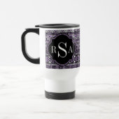 Monogrammen Paars tribaal patroon Reisbeker (Links)