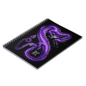 Monogrammen Paarse Aziatische drakenlaptop Notitieboek (Linkerzijde)