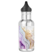 Monogrammen Paarse Blue Gold Waterverf Wash Waterfles (Links)