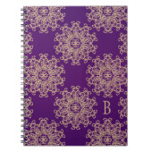 Monogrammen Paarse en Gold Notebook Journal Notitieboek (Voorkant)