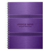 Monogrammen Paarse metalen aluminium blik Notitieboek (Voorkant)