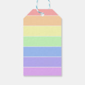 Monogrammen pasta-regenboogkleurige strepen cadeaulabel (Achterkant)