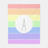 Monogrammen pasta-regenboogkleurige strepen fleece deken (Voorkant)