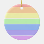 Monogrammen pasta-regenboogkleurige strepen keramisch ornament (Achterkant)