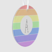 Monogrammen pasta-regenboogkleurige strepen ornament (voorkant)