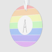 Monogrammen pasta-regenboogkleurige strepen ornament (voorkant)