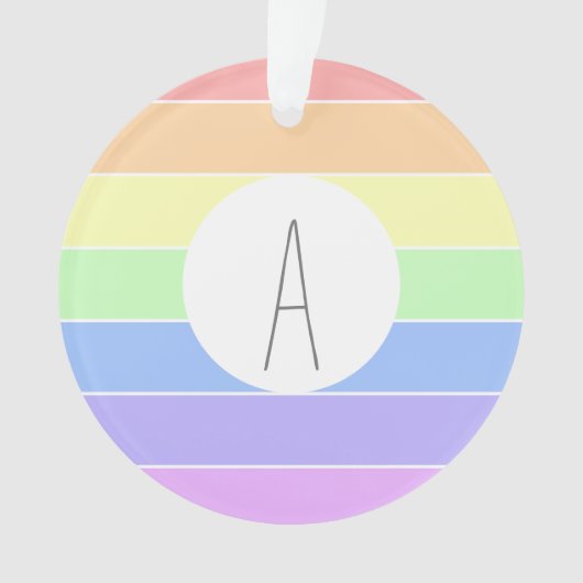 Monogrammen pasta-regenboogkleurige strepen ornament (voorkant)