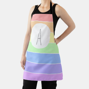 Monogrammen pasta-regenboogkleurige strepen   schort