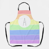 Monogrammen pasta-regenboogkleurige strepen schort (Voorkant)