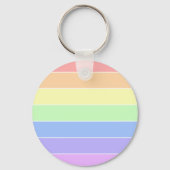 Monogrammen pasta-regenboogkleurige strepen sleutelhanger (Achterkant)