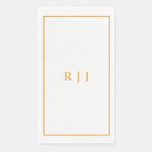 Monogrammen Pompoen Oranje Herfst Bruiloft Servet (Voorkant)