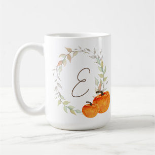 Monogrammen pompoenen en valleien koffiemok