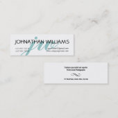 Monogrammen professioneel blauw poeder mini visitekaartje (Voorkant / Achterkant)