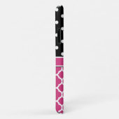 Monogrammen Quatrefoil Lattice Polka Dot Case-Mate iPhone Case (Achterkant/rechts)